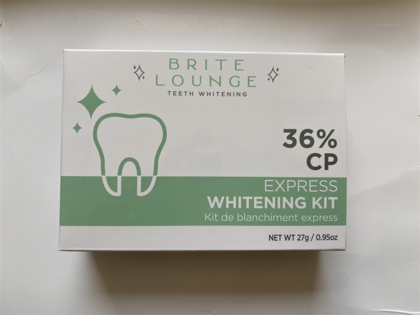 The Express Whitening Kit box, 36% carbamide peroxide